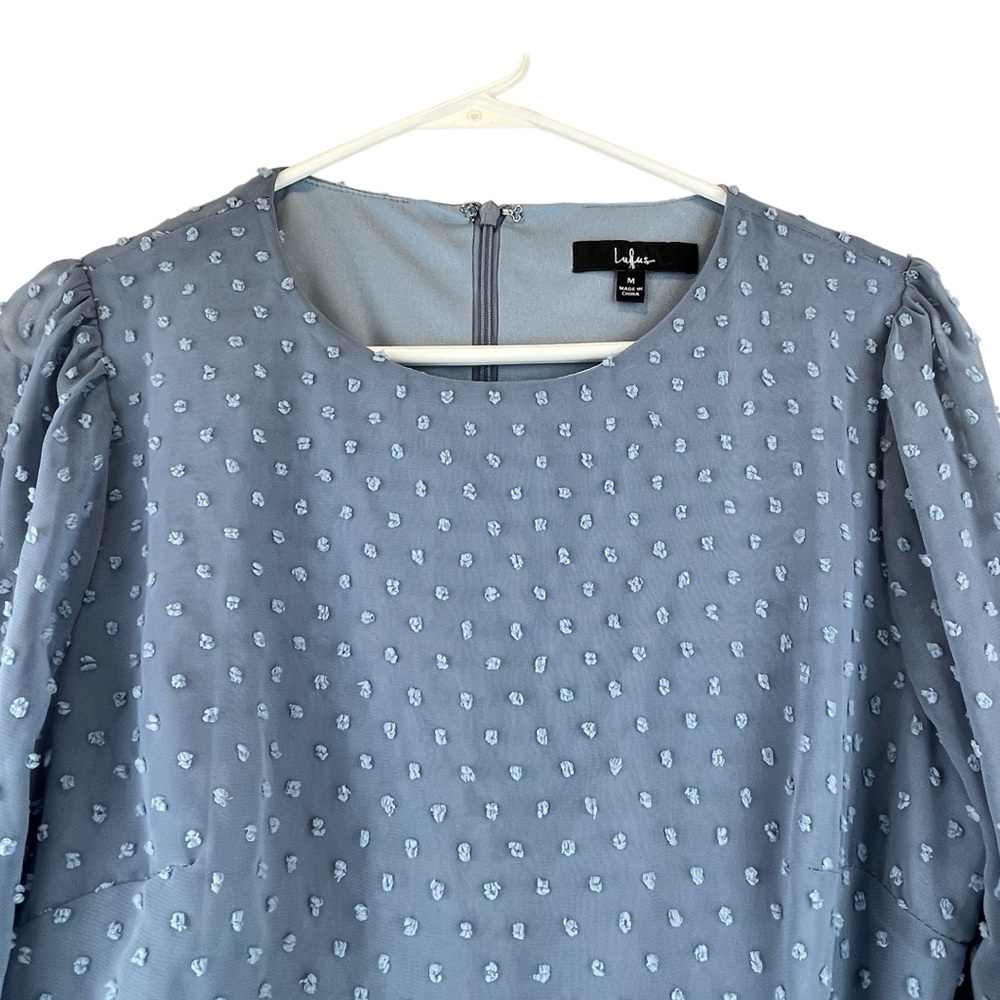 Lulu's Blue Polka Dot Mini Dress - Picture 12 of 16